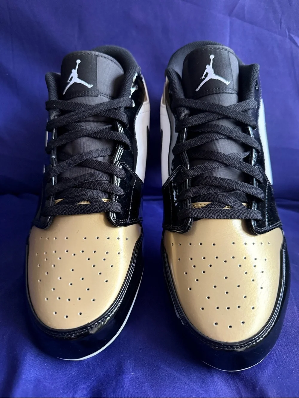 New Air Jordan 1 Low TD Cleat Gold Toe Black FJ6245-701 Men's Sz 14 Football